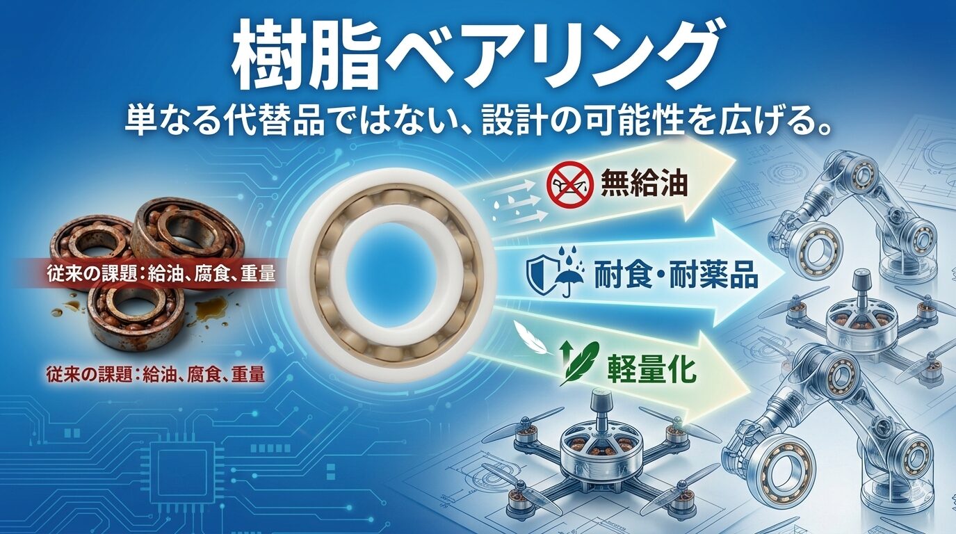 樹脂ベアリングとは？設計・購買担当者が知るべき、金属軸受との決定的な違いと選定の5原則