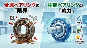 過酷環境(水・薬品・高温)における樹脂軸受の耐久性能と選定事例